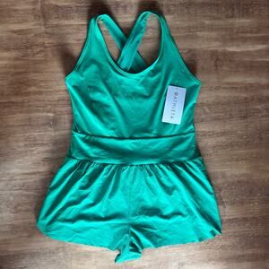 Athleta Women’s Large Crossover Runsie - Green NWT - Activewear Athletic Sports